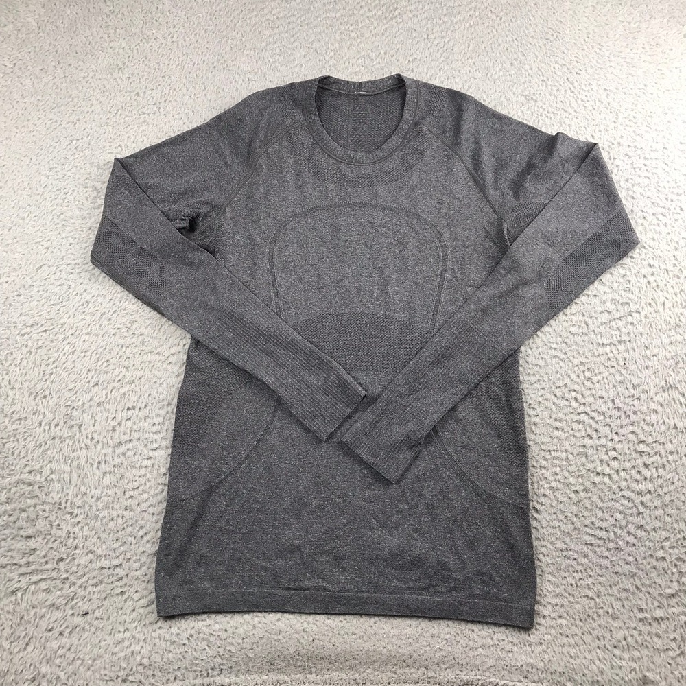 Lululemon Swiftly Tech Long Sleeve Shirt Womens 10 Gray Seamless Mesh Venting